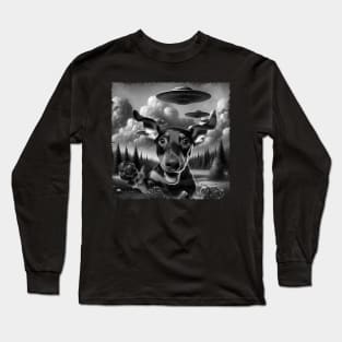 Sleek and Regal Doberman Pinscher Dog UFO Statement Tee Collection Long Sleeve T-Shirt